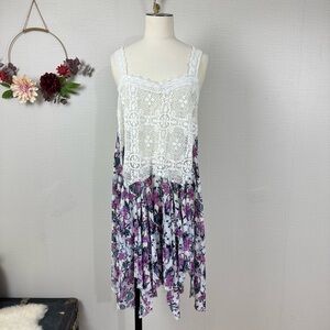 FREE PEOPLE Intimately Handkerchief Lace Womens Dress size Large